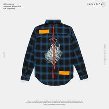 Load image into Gallery viewer, INFLATION Hand And Flower Printing Check Shirts