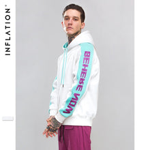 Load image into Gallery viewer, INFLATION Letter Sleeve Patchwork Hoodies