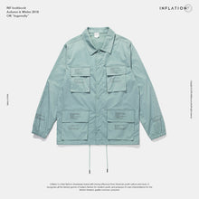 Load image into Gallery viewer, INFLATION Letter Printed MultI-pocket Windbreaker Shirt