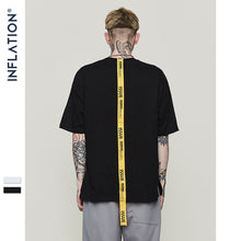 Load image into Gallery viewer, INFLATION Lettering yellow long ribbon brand t shirt