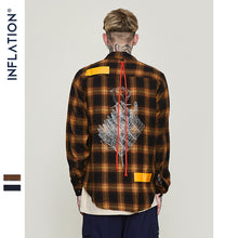 Load image into Gallery viewer, INFLATION Hand And Flower Printing Check Shirts